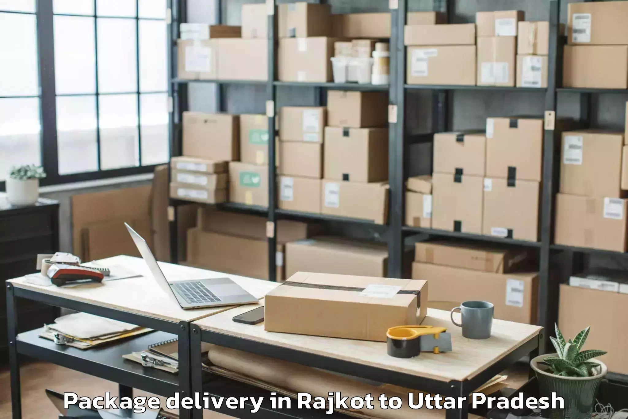 Book Rajkot to Allahganj Package Delivery Online